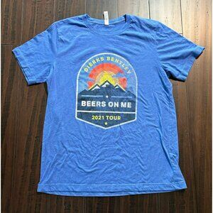 Dierks Bentley Beers On Me Shirt Adult Large Tour Graphic Blue 2021